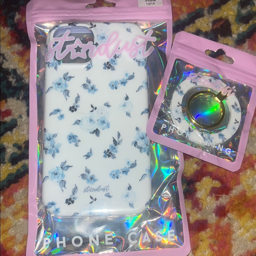 Stardust by Allie coastal florals case 13/14 with mag safe ring